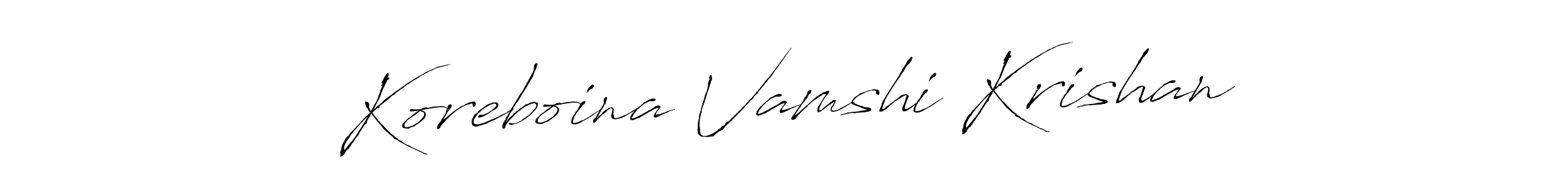 Create a beautiful signature design for name Koreboina Vamshi Krishan. With this signature (Antro_Vectra) fonts, you can make a handwritten signature for free. Koreboina Vamshi Krishan signature style 6 images and pictures png