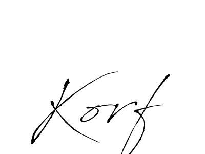 Use a signature maker to create a handwritten signature online. With this signature software, you can design (Antro_Vectra) your own signature for name Korf. Korf signature style 6 images and pictures png