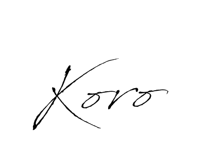 Design your own signature with our free online signature maker. With this signature software, you can create a handwritten (Antro_Vectra) signature for name Koro. Koro signature style 6 images and pictures png