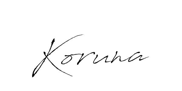 Make a beautiful signature design for name Koruna. With this signature (Antro_Vectra) style, you can create a handwritten signature for free. Koruna signature style 6 images and pictures png