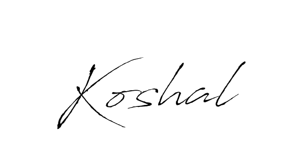 Make a beautiful signature design for name Koshal. With this signature (Antro_Vectra) style, you can create a handwritten signature for free. Koshal signature style 6 images and pictures png