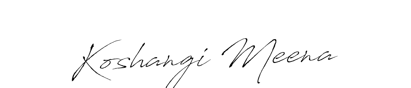 Make a beautiful signature design for name Koshangi Meena. With this signature (Antro_Vectra) style, you can create a handwritten signature for free. Koshangi Meena signature style 6 images and pictures png