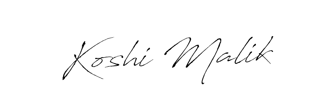 Make a beautiful signature design for name Koshi Malik. With this signature (Antro_Vectra) style, you can create a handwritten signature for free. Koshi Malik signature style 6 images and pictures png