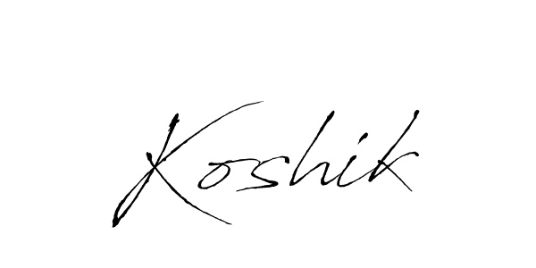 Design your own signature with our free online signature maker. With this signature software, you can create a handwritten (Antro_Vectra) signature for name Koshik. Koshik signature style 6 images and pictures png
