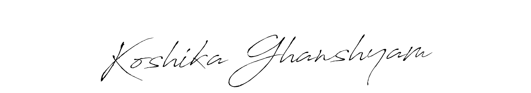 How to make Koshika Ghanshyam signature? Antro_Vectra is a professional autograph style. Create handwritten signature for Koshika Ghanshyam name. Koshika Ghanshyam signature style 6 images and pictures png