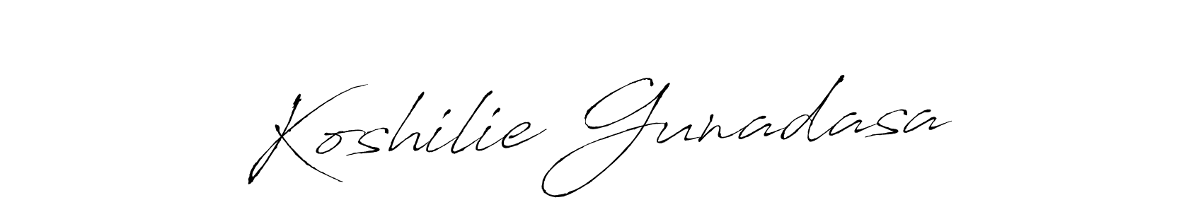 Design your own signature with our free online signature maker. With this signature software, you can create a handwritten (Antro_Vectra) signature for name Koshilie Gunadasa. Koshilie Gunadasa signature style 6 images and pictures png