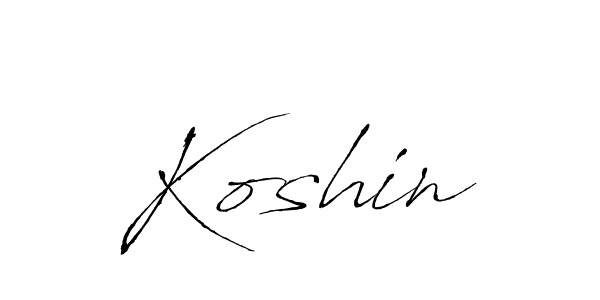 Make a beautiful signature design for name Koshin. With this signature (Antro_Vectra) style, you can create a handwritten signature for free. Koshin signature style 6 images and pictures png