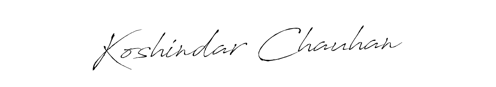 How to make Koshindar Chauhan name signature. Use Antro_Vectra style for creating short signs online. This is the latest handwritten sign. Koshindar Chauhan signature style 6 images and pictures png