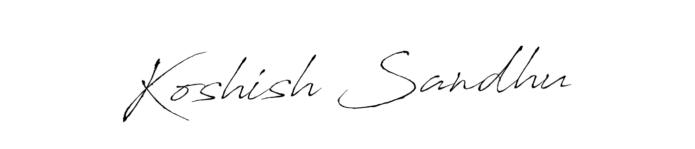 Design your own signature with our free online signature maker. With this signature software, you can create a handwritten (Antro_Vectra) signature for name Koshish Sandhu. Koshish Sandhu signature style 6 images and pictures png