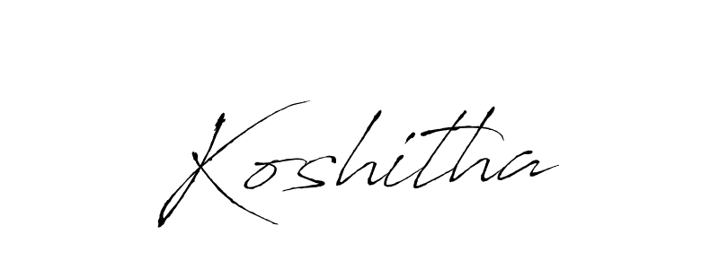 Make a beautiful signature design for name Koshitha. With this signature (Antro_Vectra) style, you can create a handwritten signature for free. Koshitha signature style 6 images and pictures png