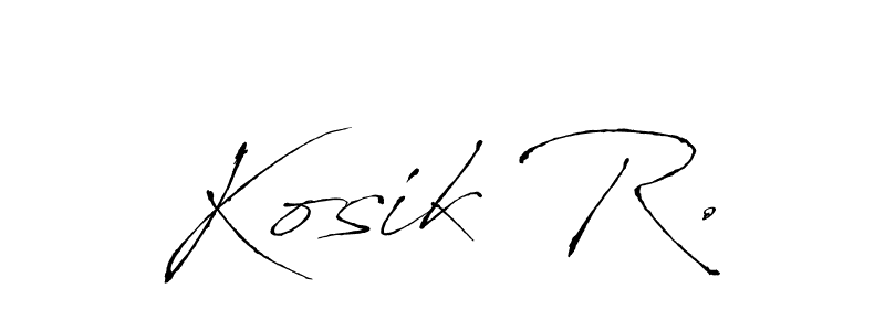 Antro_Vectra is a professional signature style that is perfect for those who want to add a touch of class to their signature. It is also a great choice for those who want to make their signature more unique. Get Kosik R. name to fancy signature for free. Kosik R. signature style 6 images and pictures png