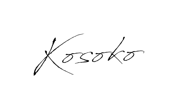 Design your own signature with our free online signature maker. With this signature software, you can create a handwritten (Antro_Vectra) signature for name Kosoko. Kosoko signature style 6 images and pictures png