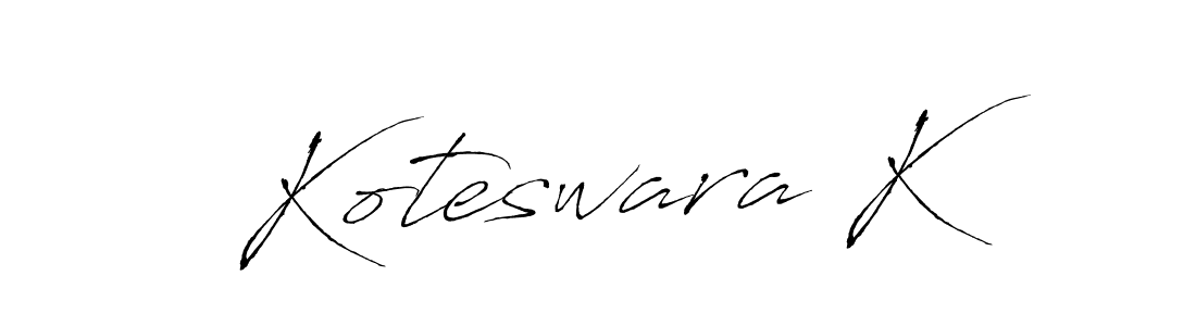 Antro_Vectra is a professional signature style that is perfect for those who want to add a touch of class to their signature. It is also a great choice for those who want to make their signature more unique. Get Koteswara K name to fancy signature for free. Koteswara K signature style 6 images and pictures png