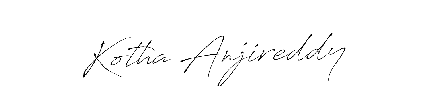 This is the best signature style for the Kotha Anjireddy name. Also you like these signature font (Antro_Vectra). Mix name signature. Kotha Anjireddy signature style 6 images and pictures png