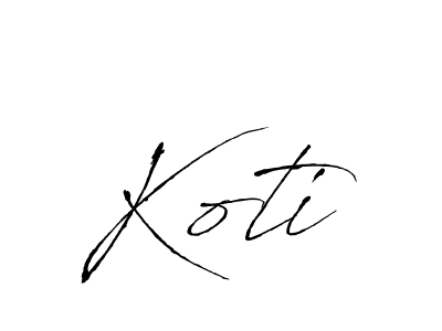 Design your own signature with our free online signature maker. With this signature software, you can create a handwritten (Antro_Vectra) signature for name Koti. Koti signature style 6 images and pictures png