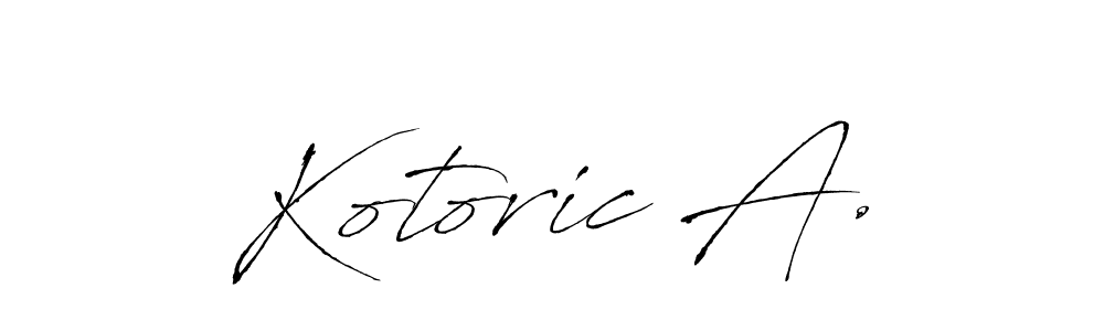 How to make Kotoric A. name signature. Use Antro_Vectra style for creating short signs online. This is the latest handwritten sign. Kotoric A. signature style 6 images and pictures png