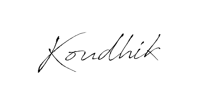 How to make Koudhik signature? Antro_Vectra is a professional autograph style. Create handwritten signature for Koudhik name. Koudhik signature style 6 images and pictures png