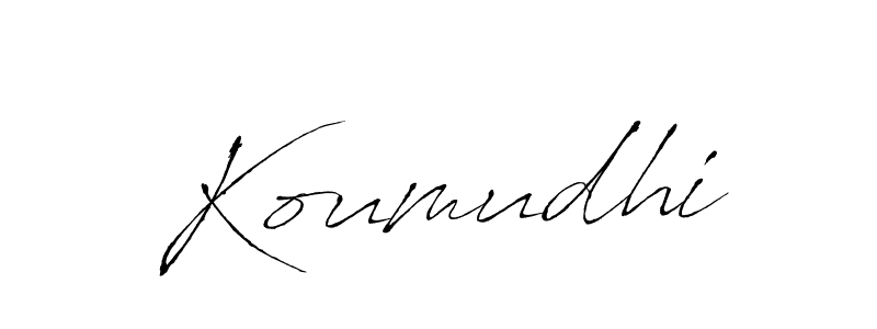 How to make Koumudhi signature? Antro_Vectra is a professional autograph style. Create handwritten signature for Koumudhi name. Koumudhi signature style 6 images and pictures png