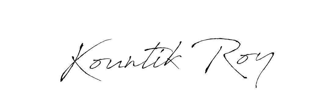 Make a beautiful signature design for name Kountik Roy. With this signature (Antro_Vectra) style, you can create a handwritten signature for free. Kountik Roy signature style 6 images and pictures png