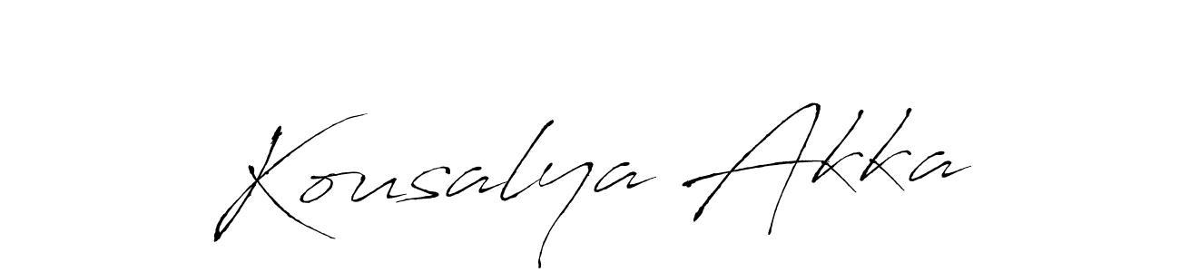 Antro_Vectra is a professional signature style that is perfect for those who want to add a touch of class to their signature. It is also a great choice for those who want to make their signature more unique. Get Kousalya Akka name to fancy signature for free. Kousalya Akka signature style 6 images and pictures png