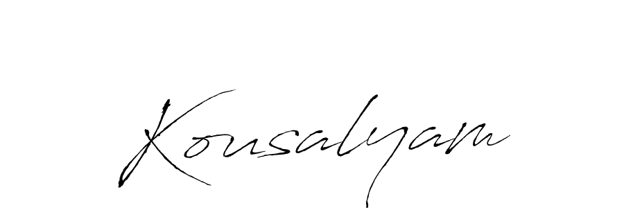 Design your own signature with our free online signature maker. With this signature software, you can create a handwritten (Antro_Vectra) signature for name Kousalyam. Kousalyam signature style 6 images and pictures png