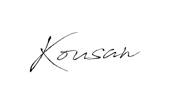 The best way (Antro_Vectra) to make a short signature is to pick only two or three words in your name. The name Kousan include a total of six letters. For converting this name. Kousan signature style 6 images and pictures png