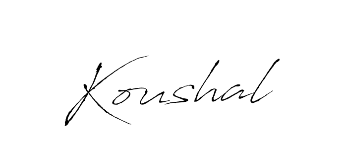 Make a beautiful signature design for name Koushal. With this signature (Antro_Vectra) style, you can create a handwritten signature for free. Koushal signature style 6 images and pictures png