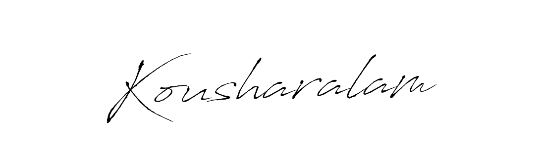 Make a beautiful signature design for name Kousharalam. With this signature (Antro_Vectra) style, you can create a handwritten signature for free. Kousharalam signature style 6 images and pictures png
