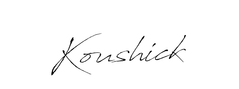 Use a signature maker to create a handwritten signature online. With this signature software, you can design (Antro_Vectra) your own signature for name Koushick. Koushick signature style 6 images and pictures png