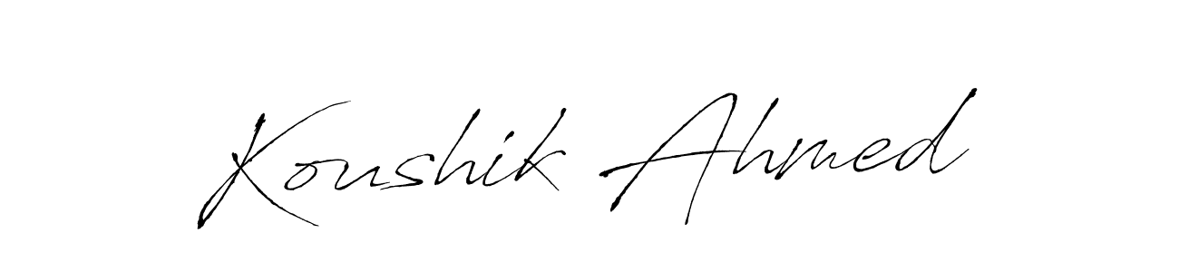 Use a signature maker to create a handwritten signature online. With this signature software, you can design (Antro_Vectra) your own signature for name Koushik Ahmed. Koushik Ahmed signature style 6 images and pictures png