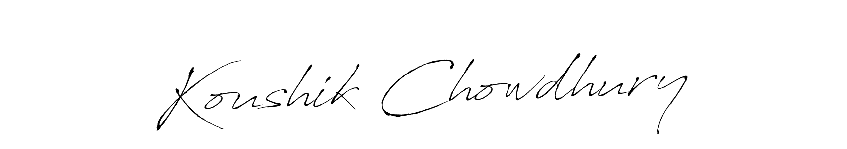 Make a beautiful signature design for name Koushik Chowdhury. With this signature (Antro_Vectra) style, you can create a handwritten signature for free. Koushik Chowdhury signature style 6 images and pictures png