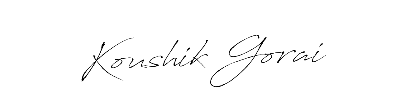 Make a beautiful signature design for name Koushik Gorai. With this signature (Antro_Vectra) style, you can create a handwritten signature for free. Koushik Gorai signature style 6 images and pictures png