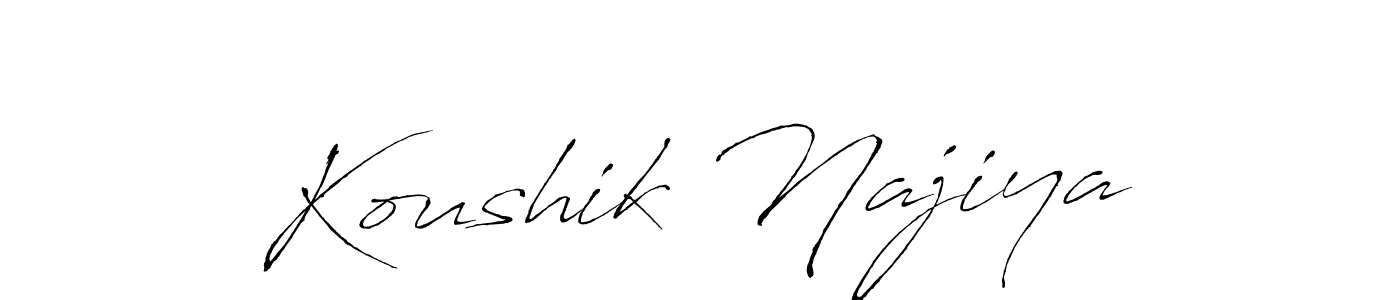 Make a beautiful signature design for name Koushik Najiya. With this signature (Antro_Vectra) style, you can create a handwritten signature for free. Koushik Najiya signature style 6 images and pictures png