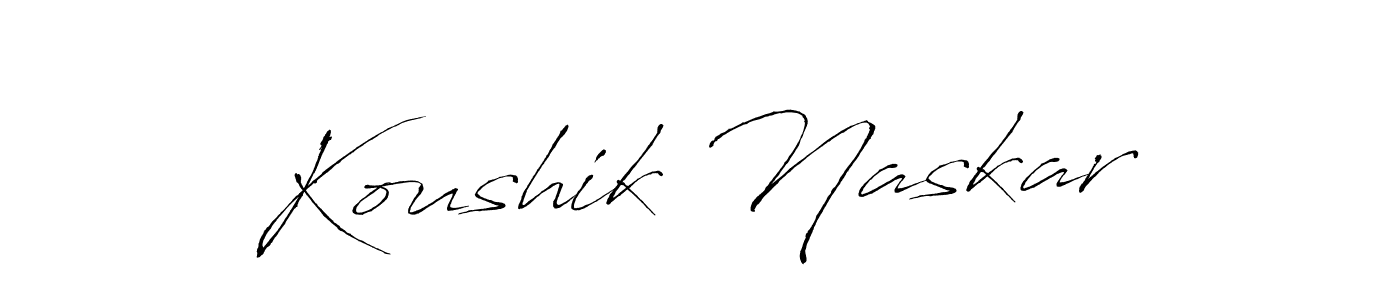 You should practise on your own different ways (Antro_Vectra) to write your name (Koushik Naskar) in signature. don't let someone else do it for you. Koushik Naskar signature style 6 images and pictures png