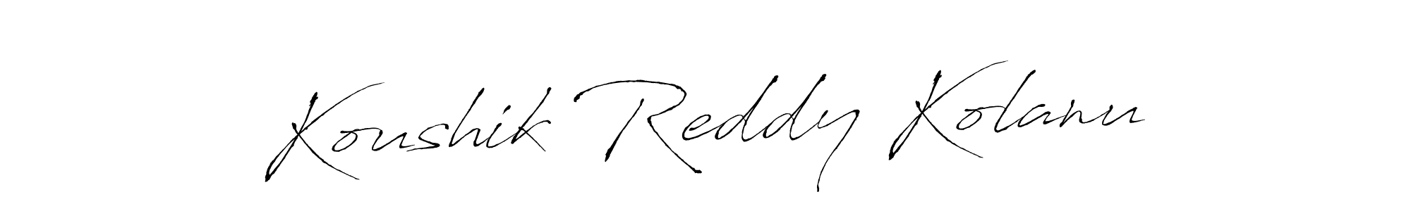 Create a beautiful signature design for name Koushik Reddy Kolanu. With this signature (Antro_Vectra) fonts, you can make a handwritten signature for free. Koushik Reddy Kolanu signature style 6 images and pictures png