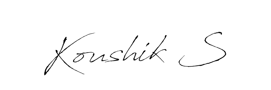 You should practise on your own different ways (Antro_Vectra) to write your name (Koushik S) in signature. don't let someone else do it for you. Koushik S signature style 6 images and pictures png