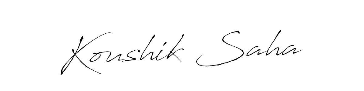 Create a beautiful signature design for name Koushik Saha. With this signature (Antro_Vectra) fonts, you can make a handwritten signature for free. Koushik Saha signature style 6 images and pictures png