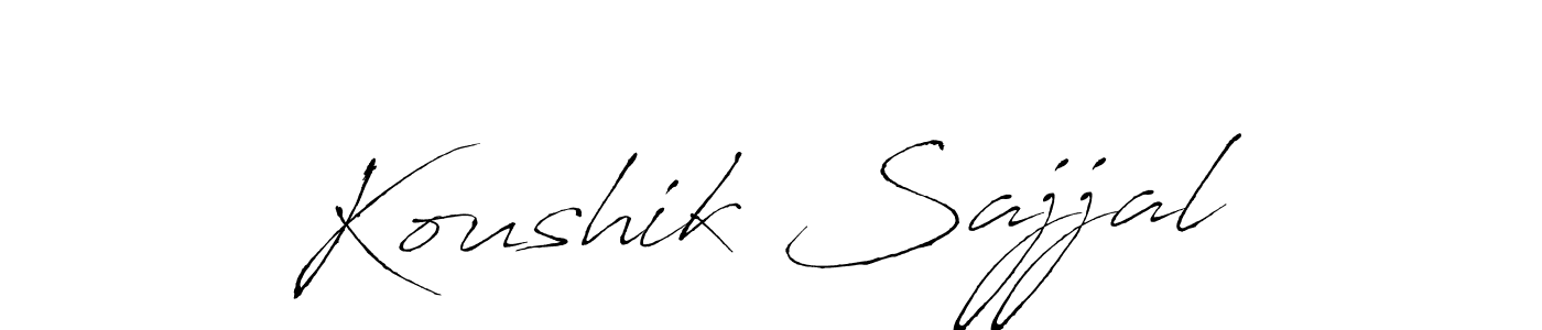 The best way (Antro_Vectra) to make a short signature is to pick only two or three words in your name. The name Koushik Sajjal include a total of six letters. For converting this name. Koushik Sajjal signature style 6 images and pictures png