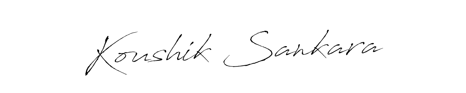 if you are searching for the best signature style for your name Koushik Sankara. so please give up your signature search. here we have designed multiple signature styles  using Antro_Vectra. Koushik Sankara signature style 6 images and pictures png