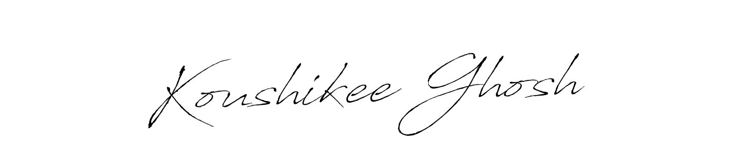 Make a beautiful signature design for name Koushikee Ghosh. With this signature (Antro_Vectra) style, you can create a handwritten signature for free. Koushikee Ghosh signature style 6 images and pictures png