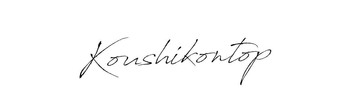 Antro_Vectra is a professional signature style that is perfect for those who want to add a touch of class to their signature. It is also a great choice for those who want to make their signature more unique. Get Koushikontop name to fancy signature for free. Koushikontop signature style 6 images and pictures png