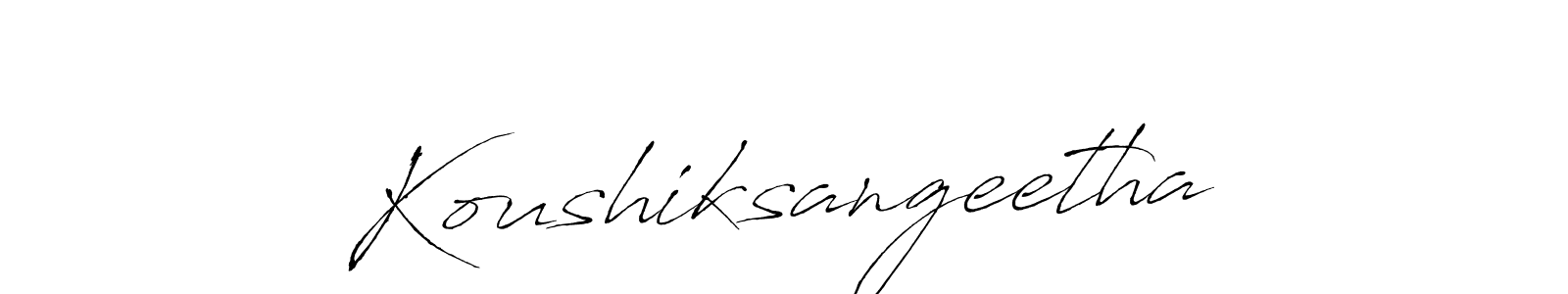 The best way (Antro_Vectra) to make a short signature is to pick only two or three words in your name. The name Koushiksangeetha include a total of six letters. For converting this name. Koushiksangeetha signature style 6 images and pictures png