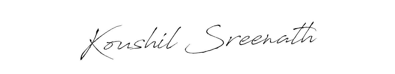 Make a short Koushil Sreenath signature style. Manage your documents anywhere anytime using Antro_Vectra. Create and add eSignatures, submit forms, share and send files easily. Koushil Sreenath signature style 6 images and pictures png