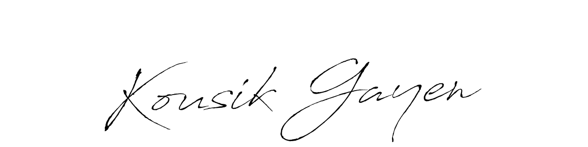 Make a beautiful signature design for name Kousik Gayen. With this signature (Antro_Vectra) style, you can create a handwritten signature for free. Kousik Gayen signature style 6 images and pictures png