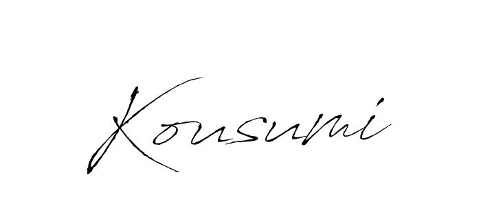 Create a beautiful signature design for name Kousumi. With this signature (Antro_Vectra) fonts, you can make a handwritten signature for free. Kousumi signature style 6 images and pictures png