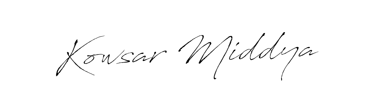 Make a beautiful signature design for name Kowsar Middya. With this signature (Antro_Vectra) style, you can create a handwritten signature for free. Kowsar Middya signature style 6 images and pictures png