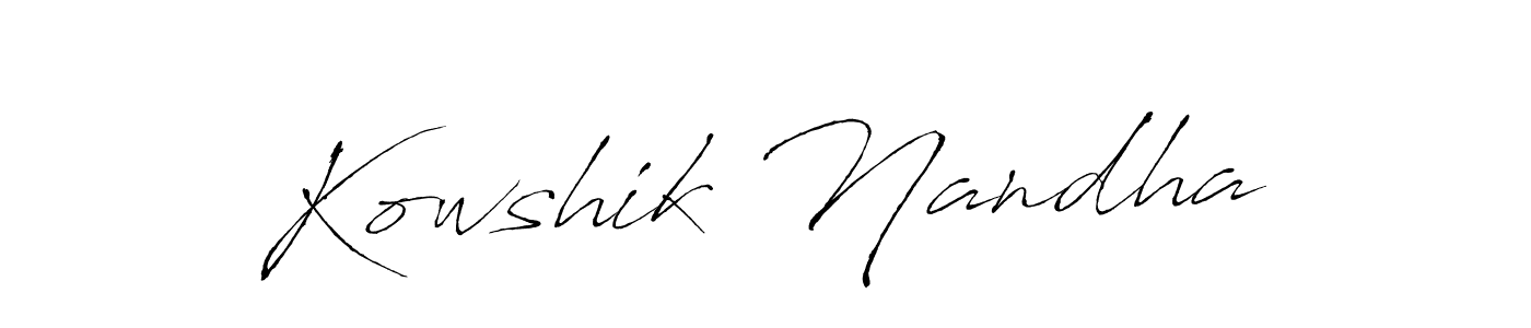 How to make Kowshik Nandha signature? Antro_Vectra is a professional autograph style. Create handwritten signature for Kowshik Nandha name. Kowshik Nandha signature style 6 images and pictures png