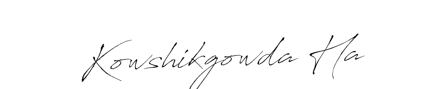 Also we have Kowshikgowda Ha name is the best signature style. Create professional handwritten signature collection using Antro_Vectra autograph style. Kowshikgowda Ha signature style 6 images and pictures png