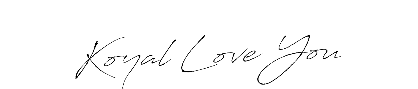 How to make Koyal Love You name signature. Use Antro_Vectra style for creating short signs online. This is the latest handwritten sign. Koyal Love You signature style 6 images and pictures png