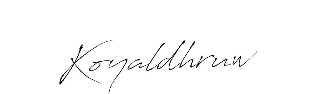 Make a beautiful signature design for name Koyaldhruw. With this signature (Antro_Vectra) style, you can create a handwritten signature for free. Koyaldhruw signature style 6 images and pictures png